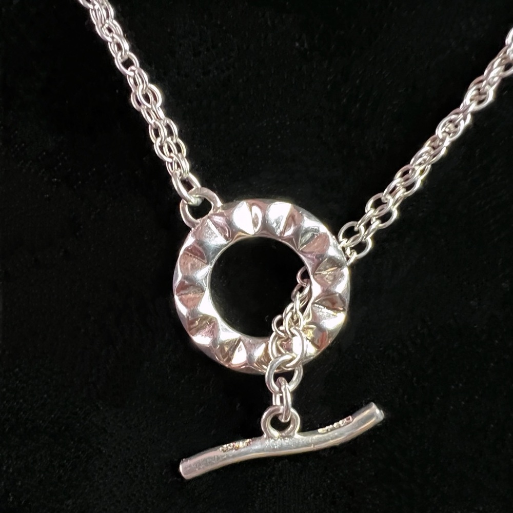 Vintage David Sigal 925 Sterling Black Enameled Channel Set Crystals Pendant - Picture 5 of 11